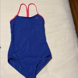 Nike Vibrant Blue Swimsuit with Pink Accents